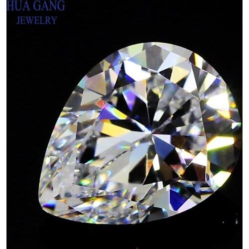 9A 1.5x2.5~18x25mm Pear Shape Cut White CZ Stone Synthetic Gems Cubic Zirconia For Jewelry Wholesale Free Shipping
