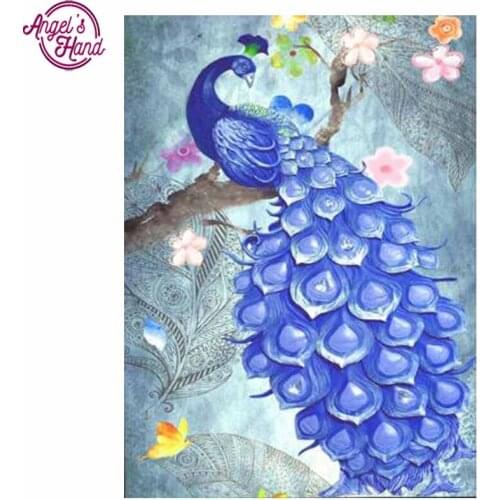 5D DIY Diamond Peacock Diamond Mosaic New Peacock Love Round Diamond Painting Cross Stitch Set Home Decoration, Gift