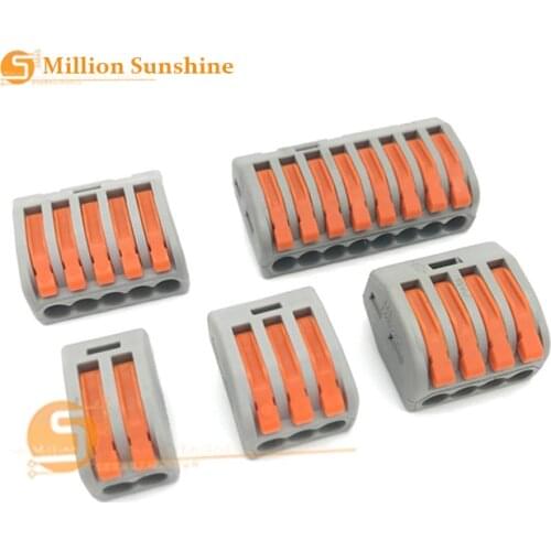 Free shipping 10 Pcs/pag 2/3/4/5/8-bit switch Spring connector free screw fast terminal terminal wire wire splitter