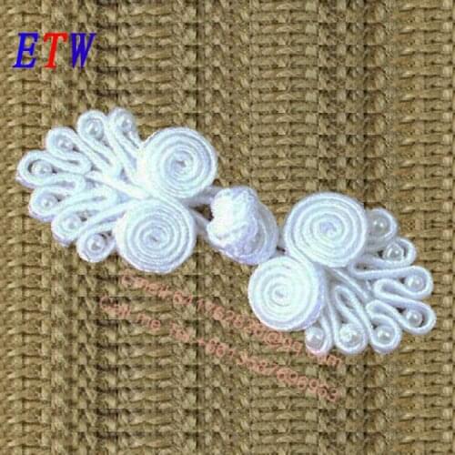 Free shipping Handmade China Knot button 6-7.5cm White color Peacock Buttons 50pcs/lot Decoration for Garment Package