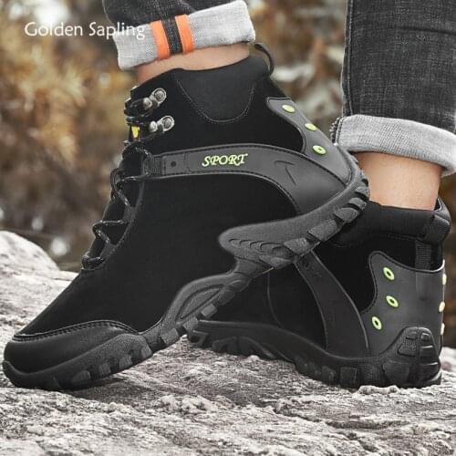 Golden Sapling Retro Mens Boots Fashion Tactical Military Shoes Men Classic Western Snow Boot Comfortable Retro Trekking Shoe