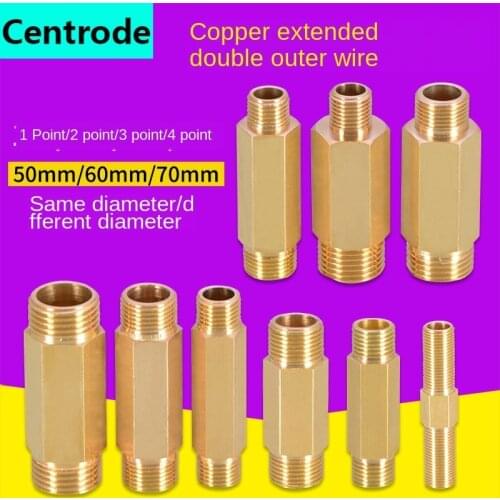 Brass lengthened direct 1/8 1/4 3/8 1/2 inch extension pipe diameter reduction conversion external thread copper fittings