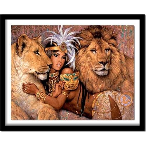Diy Diamond Painting Diamond Embroidery 5D Square Full Diamond Home Decoration Europe Kit Girl and the Lion