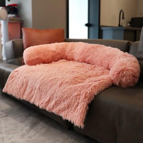 Dog Sofa Bed Blanket Long Plush Pet Cat Kennel Winter Warm Sleeping Nest For Little Medium Super Large Dogs Pets Supplies