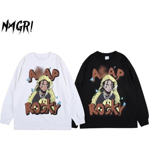 ASAP T Shirt Men Funny Printed Streetwear Long Sleeve Hip Hop Top Tee Cartoon Anime Graphic Tees Harajuku Cool Unisex T-shirt