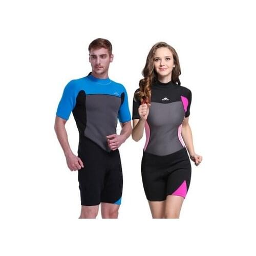 SBART2mm short sleeved wetsuit Siamese men and women clothing warm snorkeling jellyfish thick material warm swimsuit swimwear
