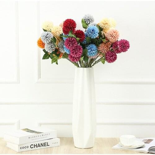 Artificial Silk Carnation Flowers Ball Chrysanthemum Bouquets Home Wedding Decoration Fake Flower Christmas Household Products