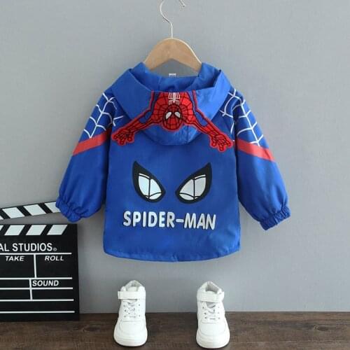 Autumn Kids Clothes Spiderman Baby Boys Jacket Coats Fashion Toddler Children Zipper Cardigan Spring Kids Outwear Hooded Tops