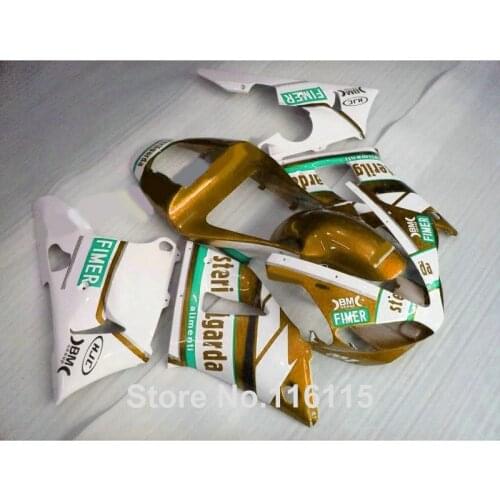 MOTOMARTS High grade ABS Fairing kit for YAMAHA YZF R1 2000 2001 golden white R1 00 01 fairings set full injection 1417