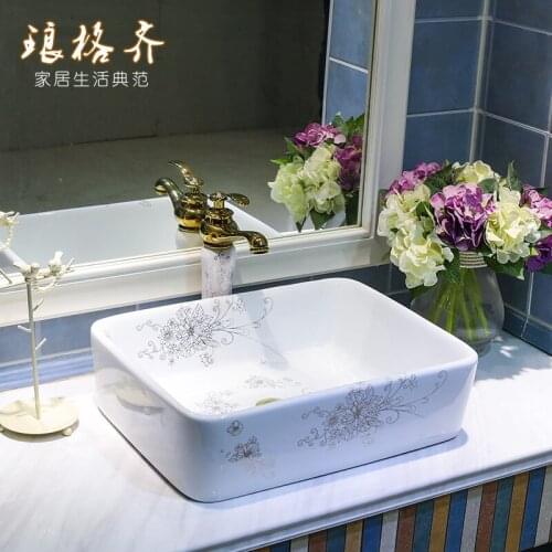 On the table basin square table washbasin basin ceramic washbasin toilet washbasin art basin household