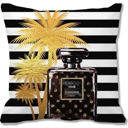 Throw Pillow Case Watercolor Perfume Bottles And Flowers Design Print Cushion Cover Super Soft Sofa Decorative Pillow Cover