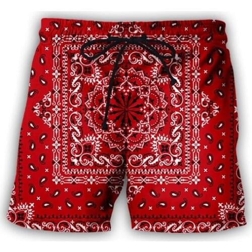 New 3D Printing Bandana Fashion Men Women Tracksuits Crewneck Hip Hop Shorts Plus Size S-7XL