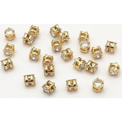 New Arrival! 5x6mm 50pcs Cubic Zirconia/Copper Beads For Handmade Necklace/Earrings make DIY Parts,Jewelry Accessories Findings