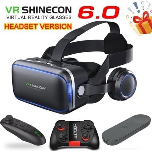Original VR -shinecon -BOX 6.0 headset version virtual reality 3D VR glasses headset controller For Google cardboard Smartphone