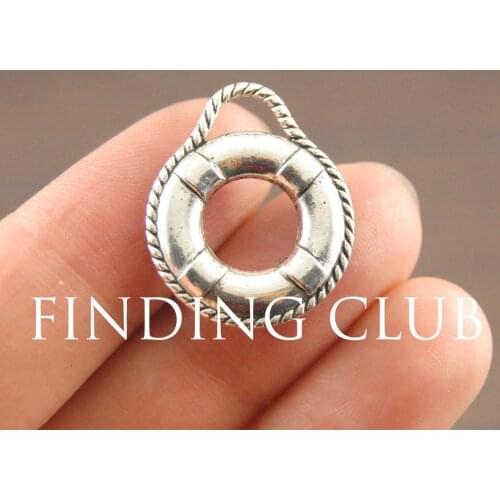 10 pcs Silver Color Sea Life Ring Charm Pendant DIY Metal Bracelet Necklace Jewelry Findings A1092
