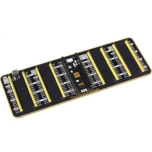 Waveshare Quad GPIO Expander for Raspberry Pi Pico, Four Sets of 2X20 Male Headers for Connecting More Expansion Modules