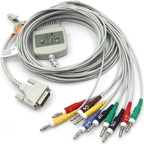 Schiller ECG EKG Cable IEC Banana Compatible 293-032-60 for Bionet, Welch Allyn, 10K ohm Resistance