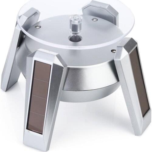 Solar Phones Show Light Gold Jewelry Rotating Tray Mobile Phone Bracket Furnishings Plastic Science Fun Toys Gift Electric Toy