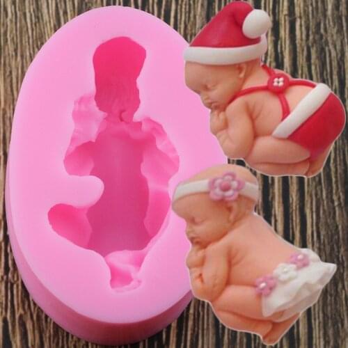 Sleep Baby Silicone Molds 3D Craft Soap Polymer Clay Candle Mold Fondant Cake Decorating Tools Candy Chocolate Gumpaste Moulds