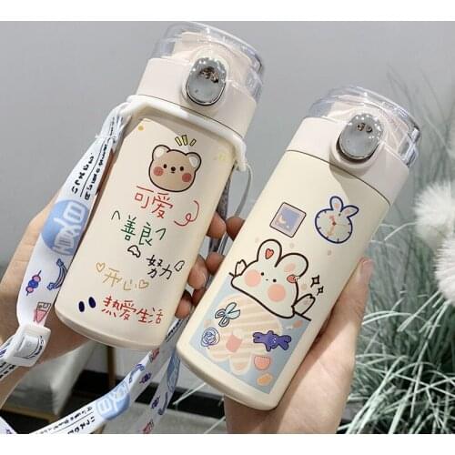 320ml Cartoons Stainless Steel Vacuum Flask Coffee Tea Milk Travel Mug Gift Cute Bear Water Bottle Insulated Thermos Cup