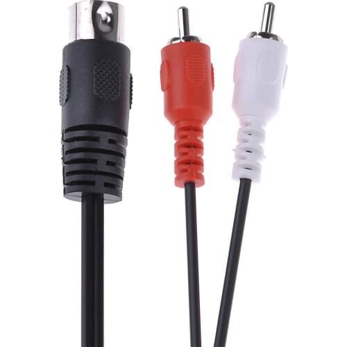 1.5m Jack Stereo Audio Extension Cable 5 Pin DIN Male to 2RCA Male Video TV A/V Lead Converter Cable Adapter