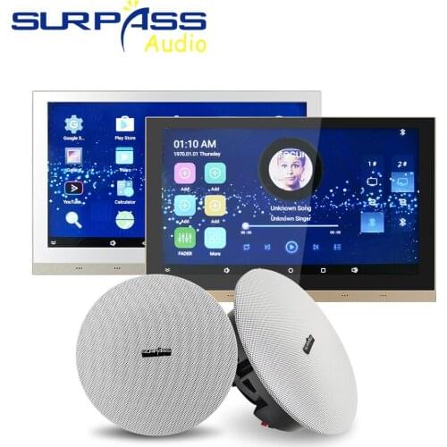 Smart WiFi Bluetooth In Wall Amplifier Android Fm Touch Screen HiFi Home Stereo Sound PA Ceiling Speaker Multiroom Audio System
