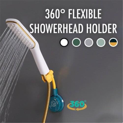 360° Punch-Free Universal Adjustable Shower Bracket Bathroom Shower Head Holder Nozzle Shower Fixed Base Creative Shower Rack