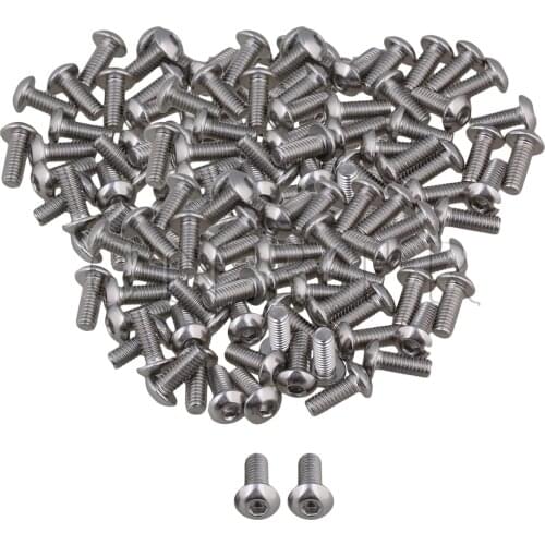 CNBTR 150Pcs M4 Metric Thread Hex Socket Cap Screws Bolts 304 Stainless Steel