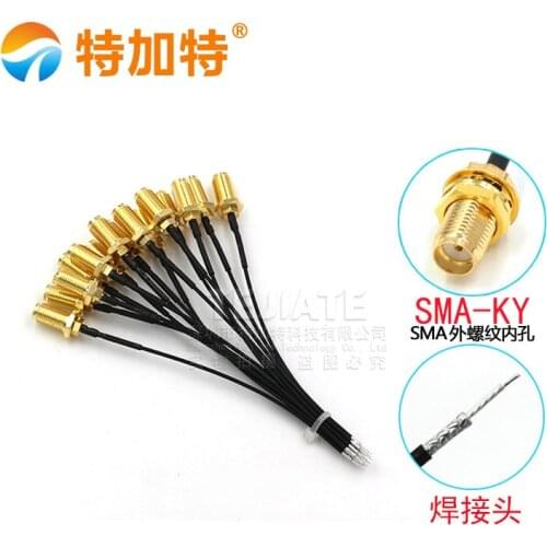 5PCS TEJIATE SMA Outer Screw Inner Hole/Pin To Welded Wire Header Mini Netcard Cable M2 Antenna Adapter UFL 1.13 Wire 0.05~1M