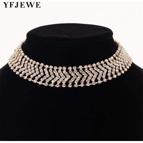 Womens Elegant rhinestone necklace Crystal choker Chokers Collar chocker necklaces wedding choker for birde Jewelry N309