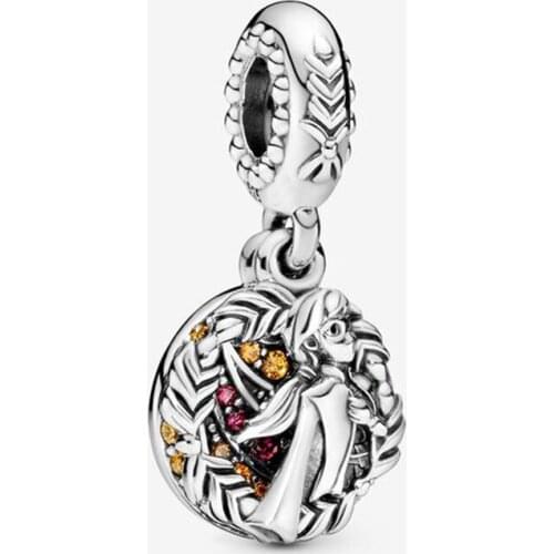 Winter Mixed Color Princess Dangle Crystal Charms for Chains Bracelets DIY Jewelry 925 Sterling Silver Charms for Jewelry Making