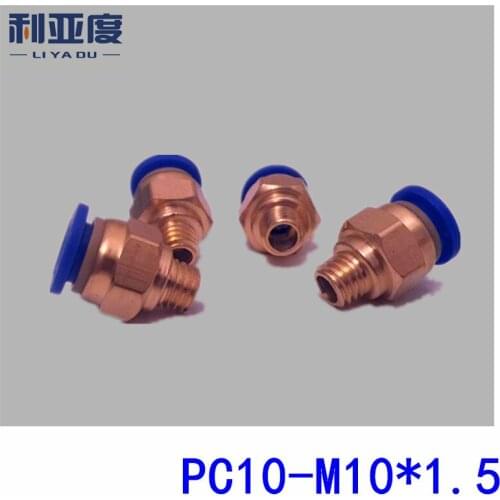 20PCS/LOT PC10-M10*1.5 10mm Tube fast joint / pneumatic connector / copper connector / thread