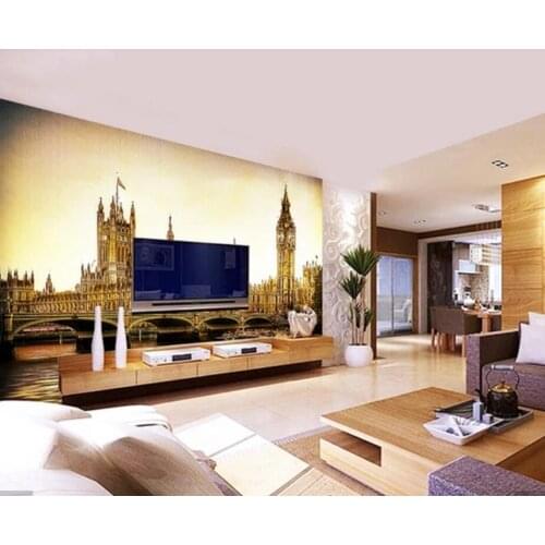 3D London Bridge Wallpaper Mural Home Art Wall Murals Decal for TV Background Restaurant HD Printed Wall Paper Roll Customize