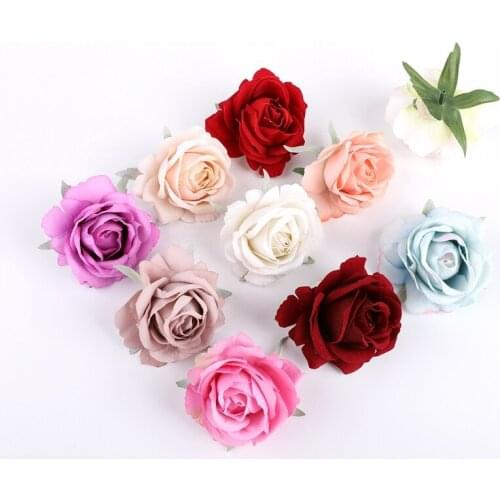 5 Pieces Velvet Roses wedding decorative flowers wall scrapbooking christmas decorations for home accessories artificial flowers