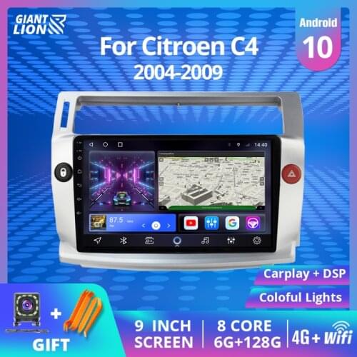 Car Radio For Citroen C4 C-Triomphe C-Quatre 2004-2009 2Din Android 9.0 Car Multimedia Player GPS Navigation 2DIN Car DVD Player