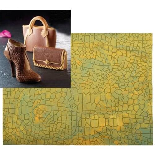 Big Artificial Crocodile Alligator Skin Lace Mat Fondant Cake Silicone Mold Diy Baking Tool Lace Embossing Cake Border Mold K474