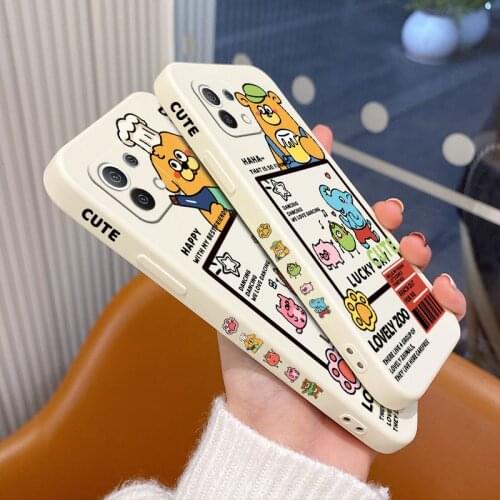 Beer Bear Phone Case For Xiaomi Mi 11 10T 10 lite 9T Note 10 Redmi Note 10 9 9T 8 8Pro 7 7Pro 9 9A K40 K30 Silicone Cover