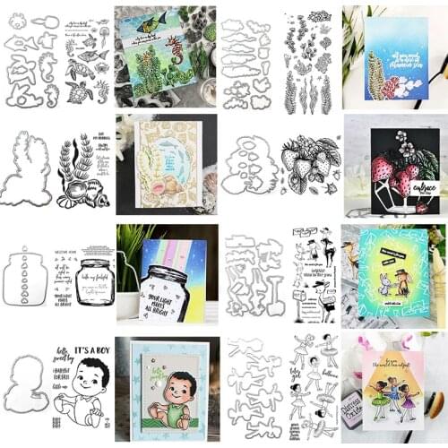 Baby Boys Girls Animals Fireflies Trees Oecan Scenes Phrases Clear Stamps Cutting Dies for DIY Scrapbooking Craft Cards 2020 New