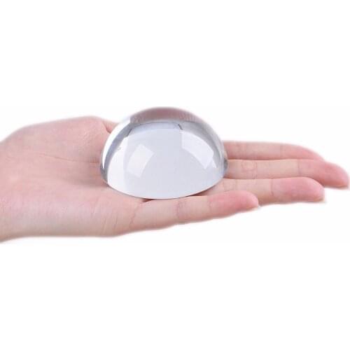 H&D Big Magnifying Glass Paperweight Dome Magnifiers Semi Crystal Ball 60mm Tabletop Half Sphere Ball Souvenirs Gifts