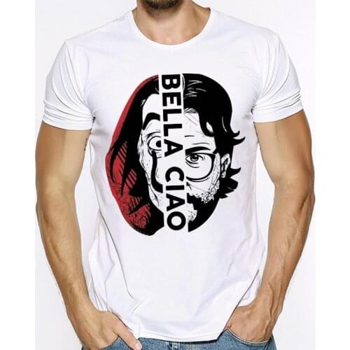 La Casa De Papel T Shirt House of Paper Tshirt Men Funny Design Money Heist Cartoon Men T-shirt Short Sleeve Shirt Tops Hip Hop