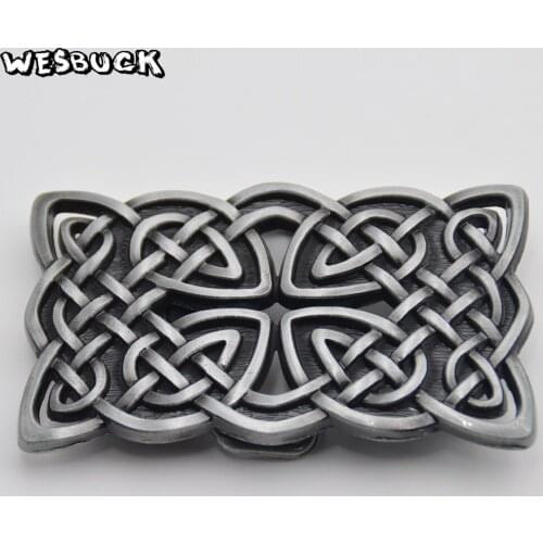 WesBuck Brand Fashion celti c belt buckle with knots suitable for 4cm wideth belt