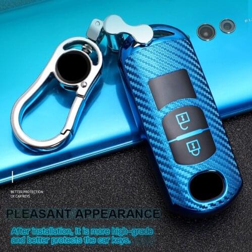 Fashion Car key case full cover protect For Mazda 2356 Demio CX-3 CX-4 CX-5 CX-7 CX8 CX-9 MX5 Axela Atenza 2015-2019 Keychain
