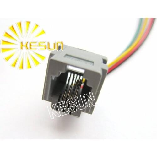 FREE SHIPPING 20PCS x 623K-6P4C RJ11 PCB Phone Modular Jack Female Telephone Socket LAN Connector With 150mm Wire