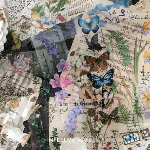 Infeel.me Grass leaf collection diary PET sticker Scrapbooking Decoration label 1 lot = 1 pack