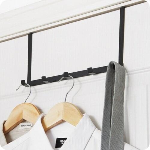NEW Over-The-Door Hook Rack Metal Hanger Hanging Coat Hat Towel Bag Bag Organization Storage Holder White And Black