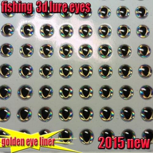2015new fishing 3d lure eyes golden eye liner fish eyes size:4mm,5mm6mm7mm8mm quantity:200pcs/lot
