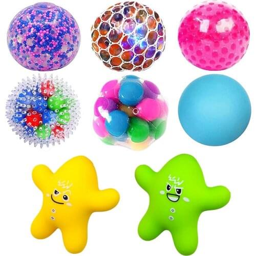 New Funny Stress Balls Squeezing Fun Ball Toys Squeeze Squishy Balls Toys Hand Press Decompression Toy For Kids And Adults Gift