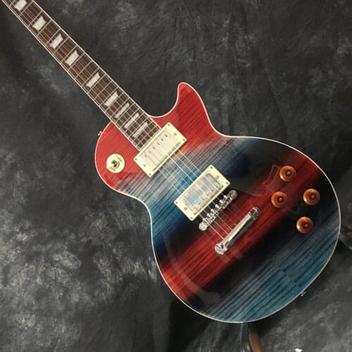 Wholesale Custom Hot LP Guitar Premium Electric Guitar Pattern Colorful Striped Tiger Guitar Map Free Shipping