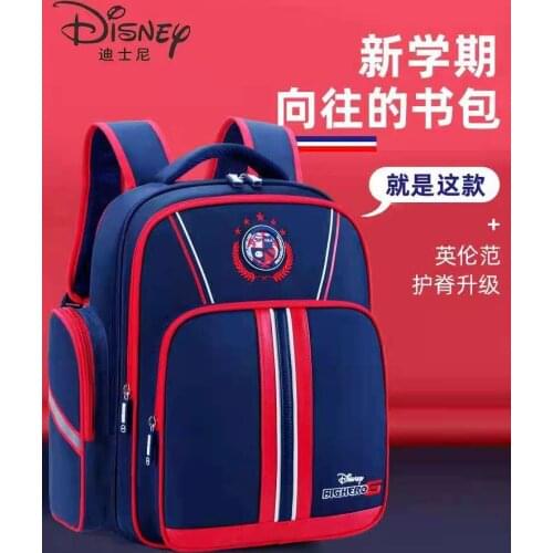 Disney Mickey Marvel Big Hero School Bags For Boys Primary Student Shoulder Orthopedic Backpack Large Capacity Grade 1-6 Mochila
