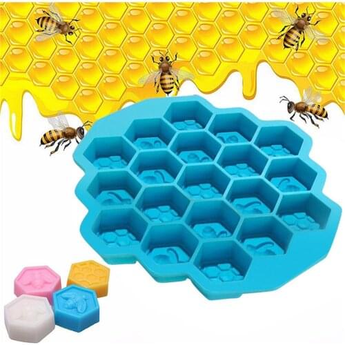 Home Kitchen Ice Cube Tray Summer Honeycomb Shape Ice Cube 19 Cubes Ice Tray Ice Cube Mold Storage Containers Drinks Molds